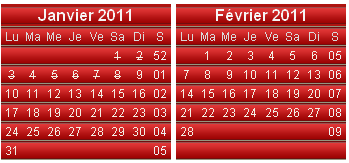 T�l�charger le mod�le de calendrier